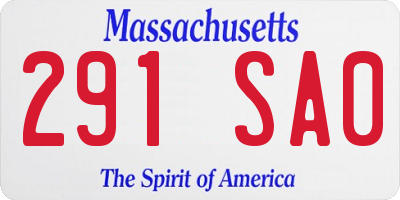 MA license plate 291SA0