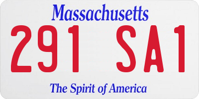 MA license plate 291SA1