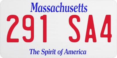 MA license plate 291SA4
