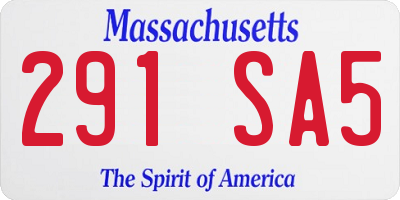 MA license plate 291SA5