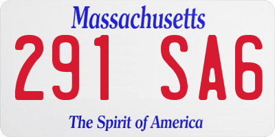 MA license plate 291SA6