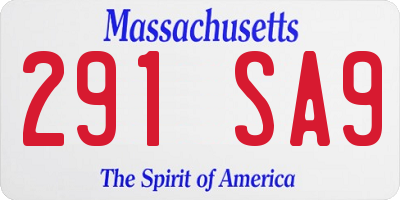 MA license plate 291SA9