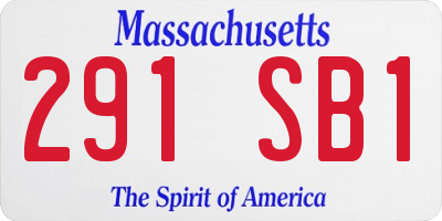 MA license plate 291SB1