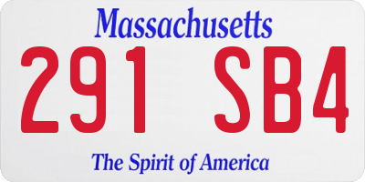 MA license plate 291SB4