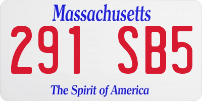 MA license plate 291SB5