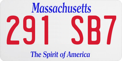 MA license plate 291SB7