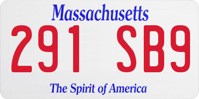MA license plate 291SB9