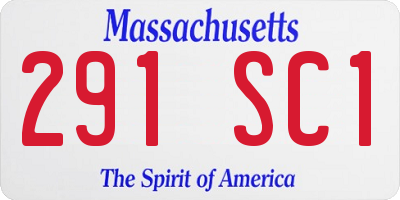 MA license plate 291SC1