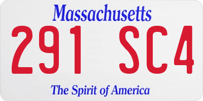 MA license plate 291SC4