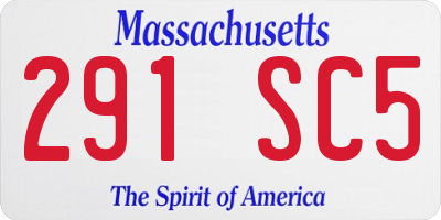 MA license plate 291SC5