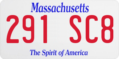 MA license plate 291SC8