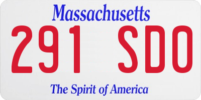 MA license plate 291SD0