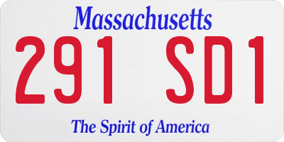 MA license plate 291SD1