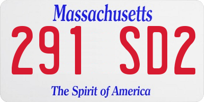 MA license plate 291SD2