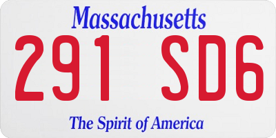 MA license plate 291SD6