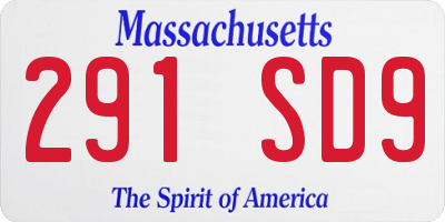 MA license plate 291SD9