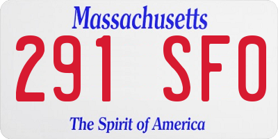 MA license plate 291SF0