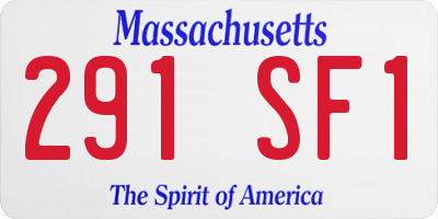 MA license plate 291SF1