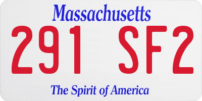 MA license plate 291SF2