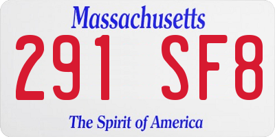 MA license plate 291SF8