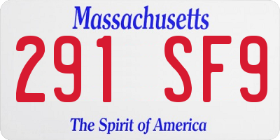 MA license plate 291SF9