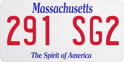 MA license plate 291SG2
