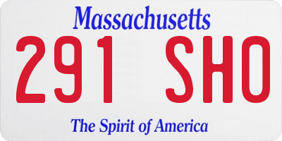 MA license plate 291SH0