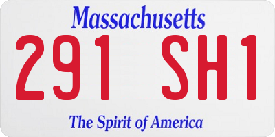 MA license plate 291SH1