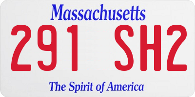MA license plate 291SH2