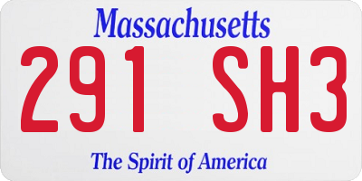 MA license plate 291SH3