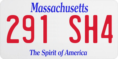 MA license plate 291SH4