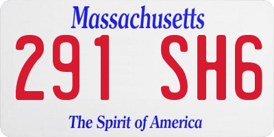 MA license plate 291SH6
