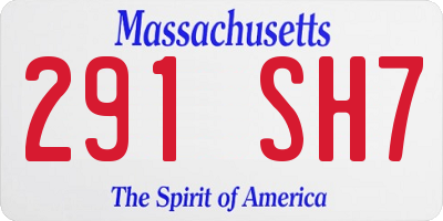 MA license plate 291SH7