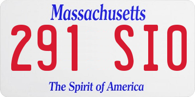 MA license plate 291SI0