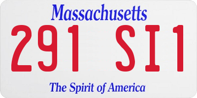 MA license plate 291SI1
