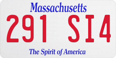 MA license plate 291SI4