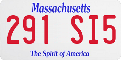 MA license plate 291SI5
