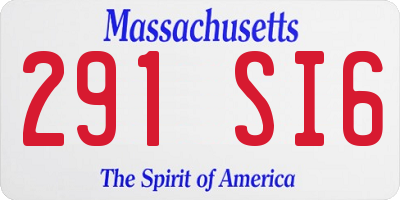 MA license plate 291SI6