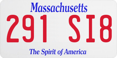 MA license plate 291SI8