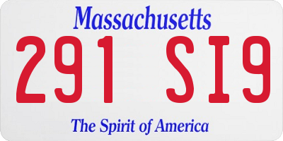 MA license plate 291SI9
