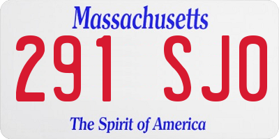 MA license plate 291SJ0