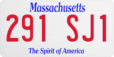 MA license plate 291SJ1