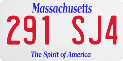 MA license plate 291SJ4