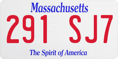 MA license plate 291SJ7