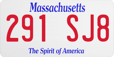 MA license plate 291SJ8