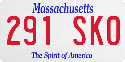 MA license plate 291SK0