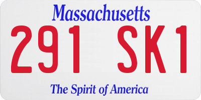 MA license plate 291SK1