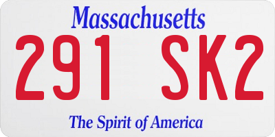 MA license plate 291SK2