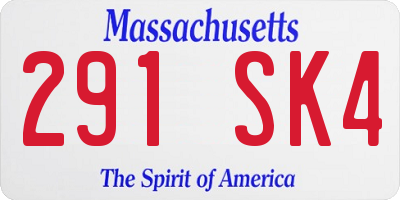 MA license plate 291SK4