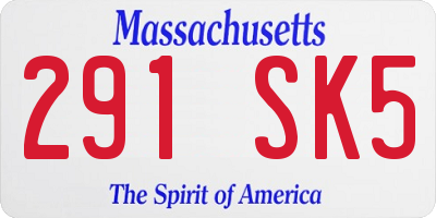MA license plate 291SK5